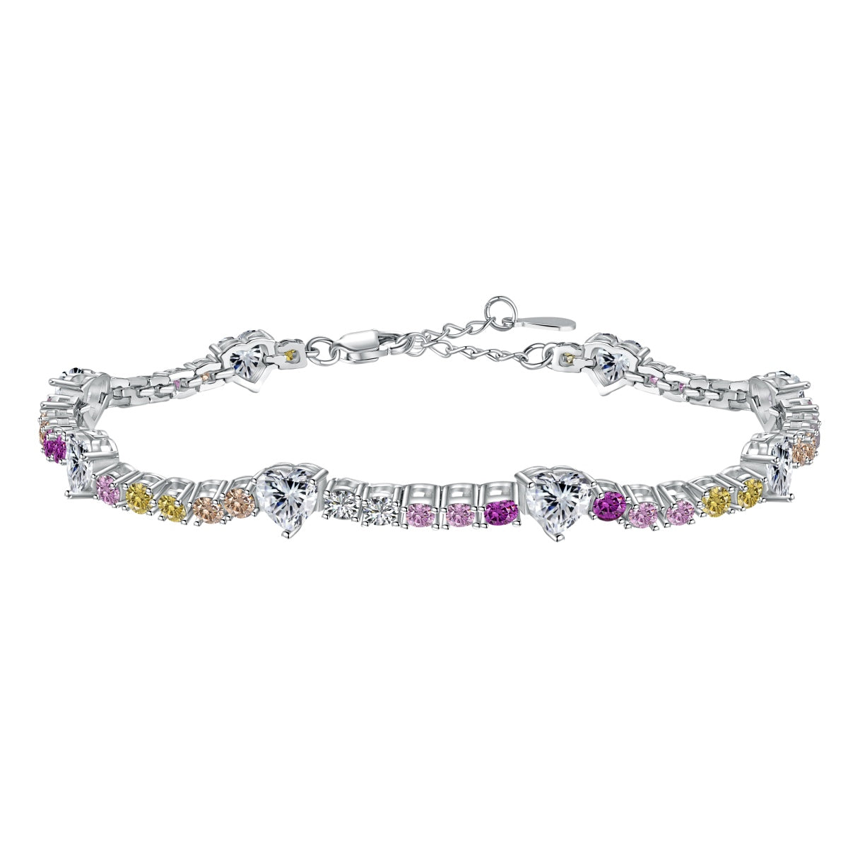 Pomuse Romantic Heart Shape Round Cut Lover Bracelet