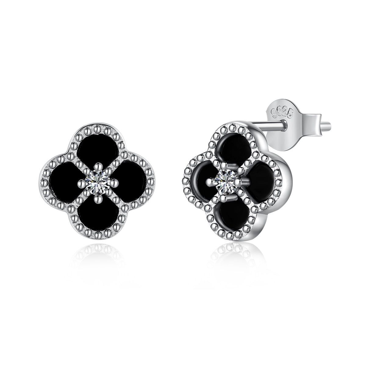 Pomuse Four-Leaf Clover Flower Shape Exquisite Earrings