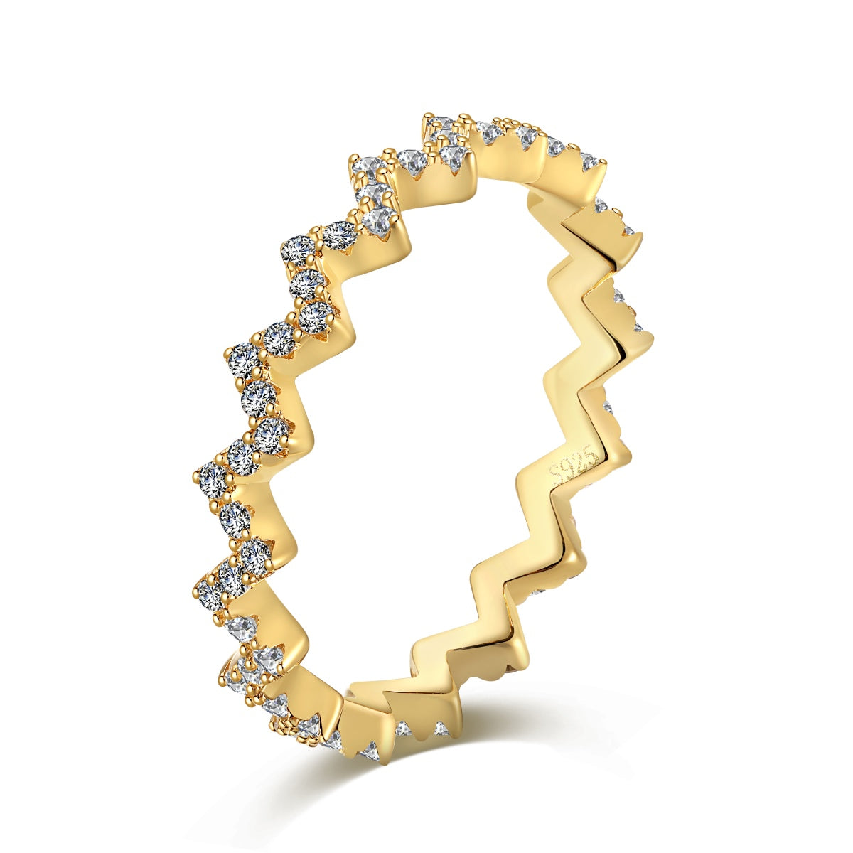 Pomuse Delicate Enchanting Wave Shape Daily Ring