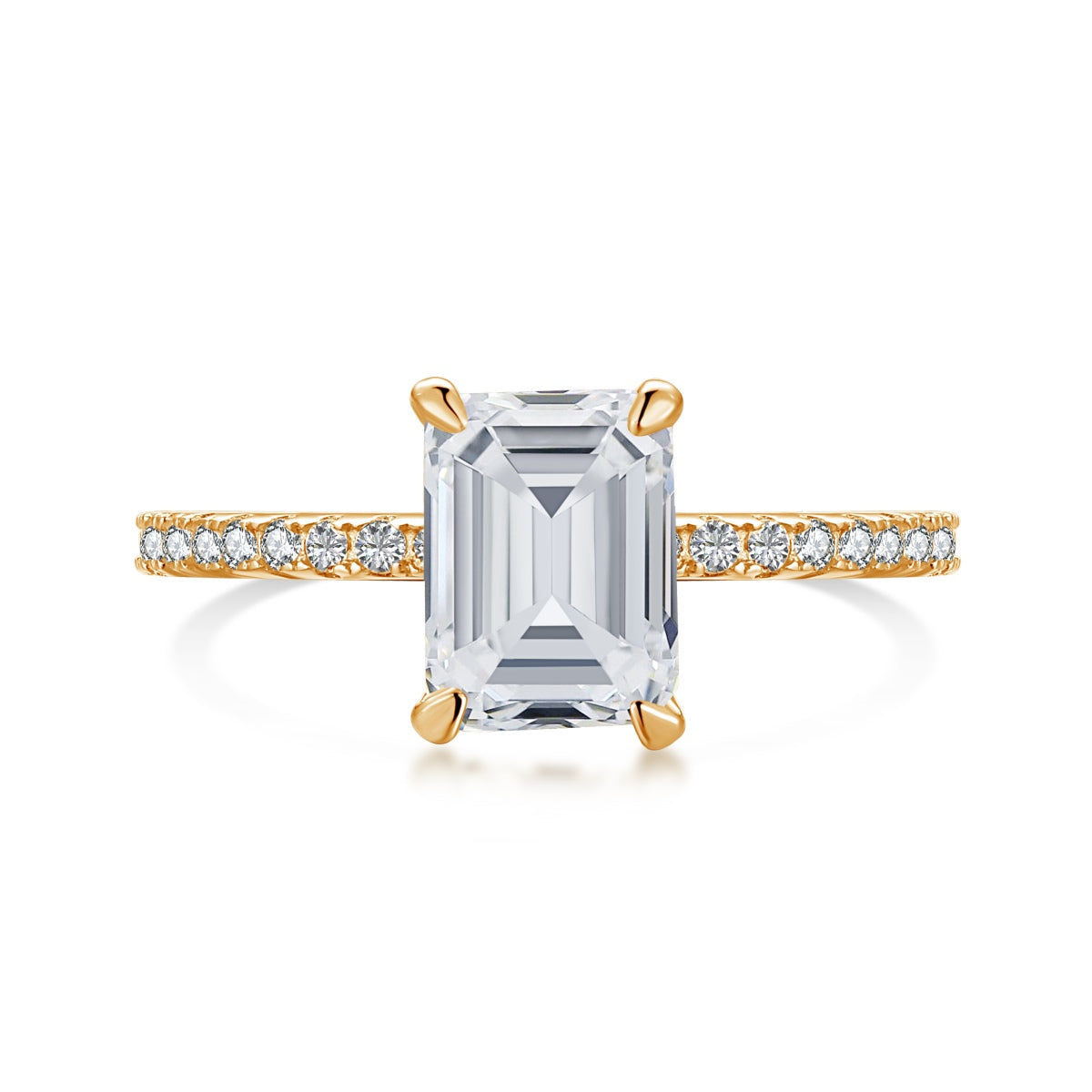 Pomuse 2.0 Carat Scintillating Ornate Radiant Cut Party Ring
