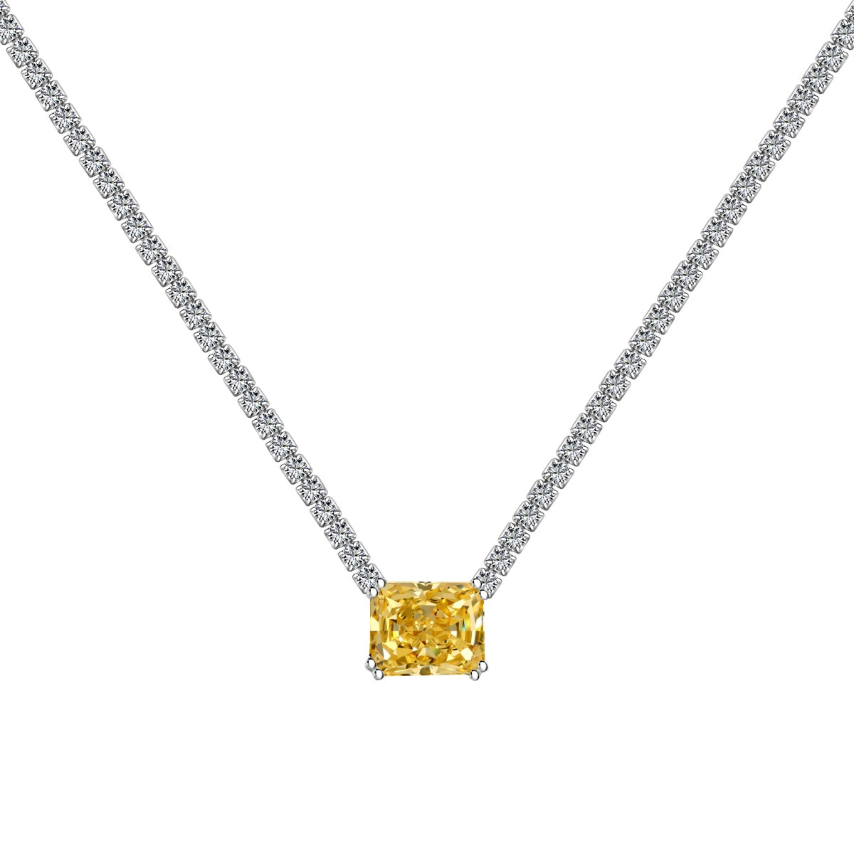 Pomuse 4.0 Carat Elegant Radiant Cut Necklace