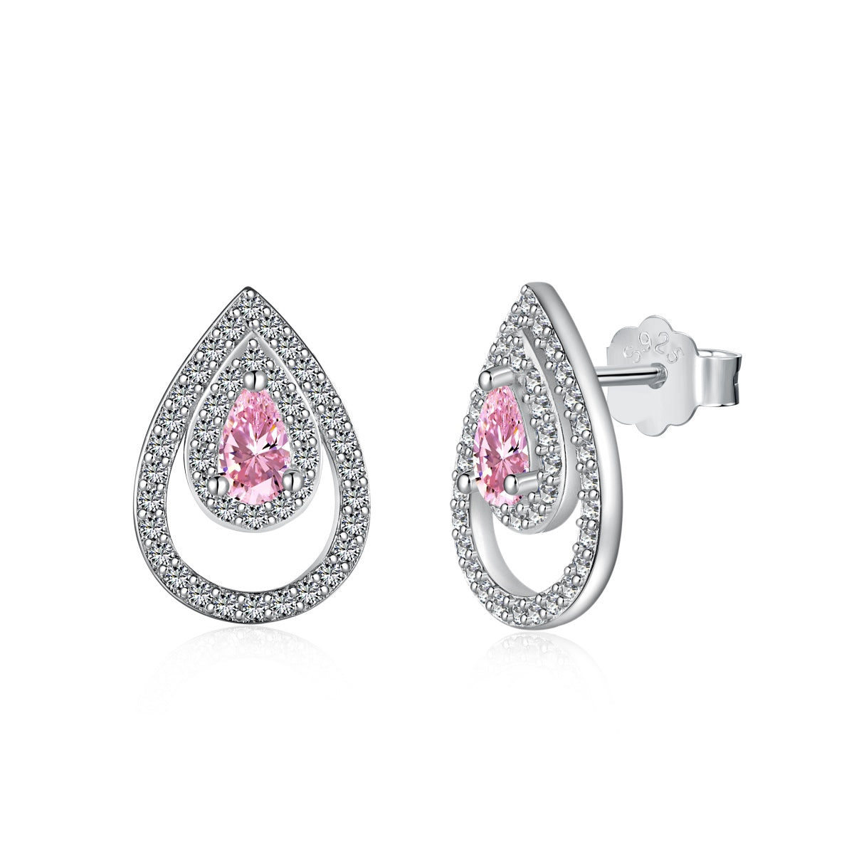 Pomuse Sparkling Delicate Water Drop Shape Daily Earrings