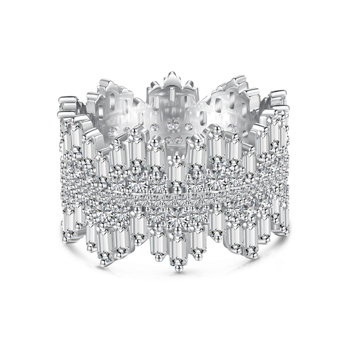 Pomuse Luxurious Colorful Radiant Cut Daily Ring