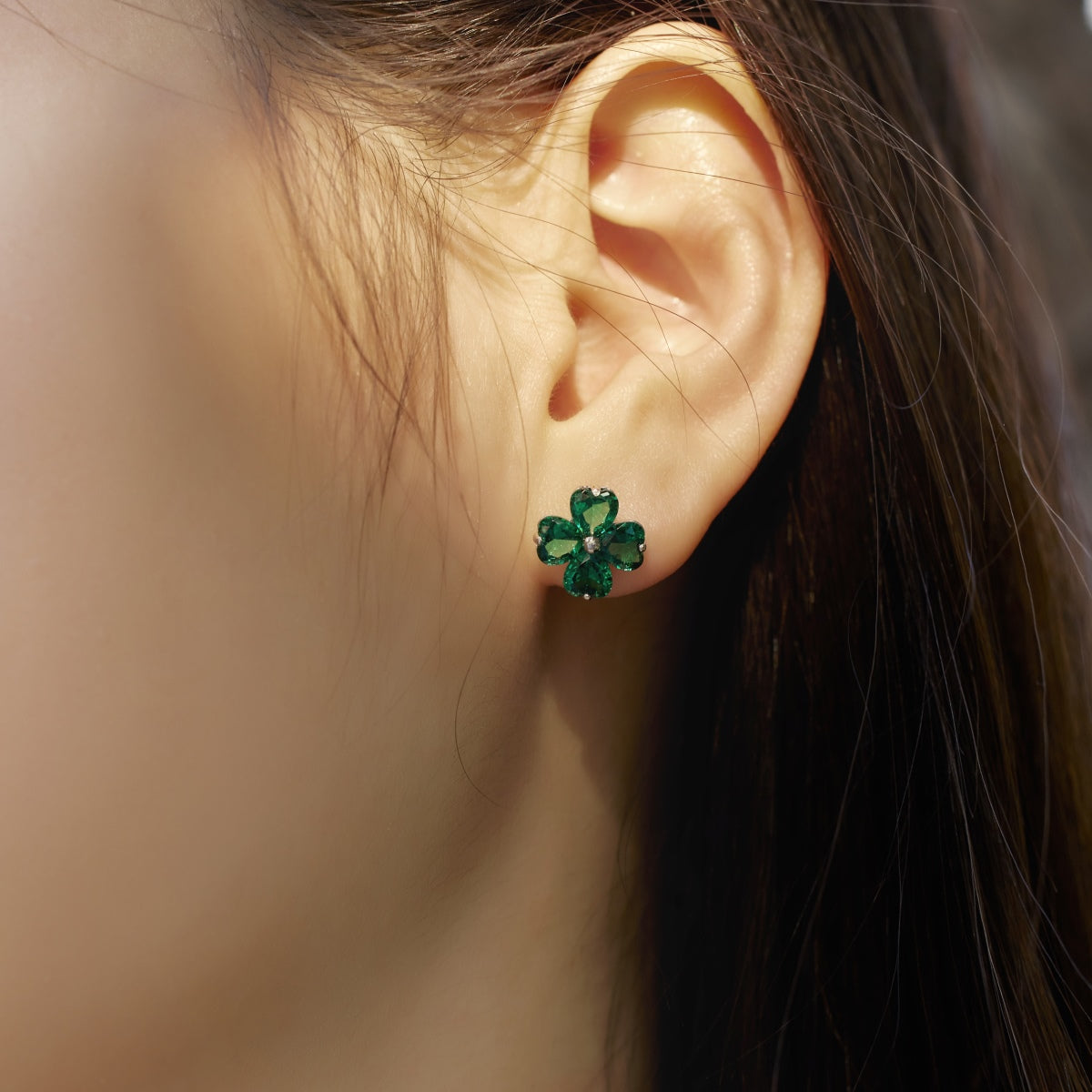 Pomuse Four-Leaf Clover Ball Earrings