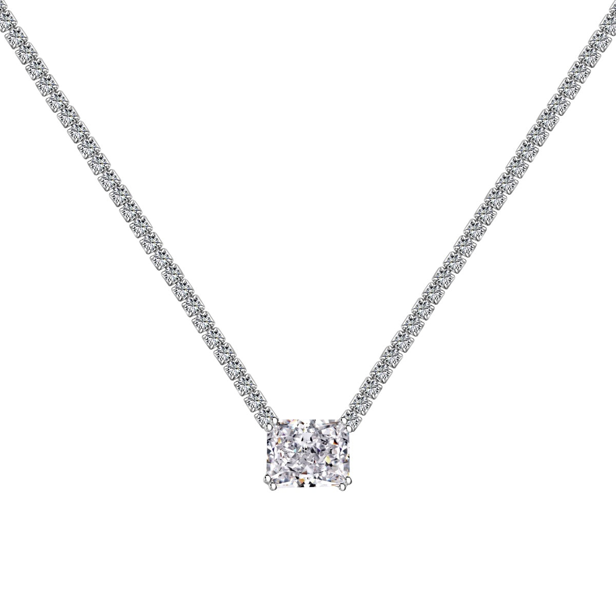 Pomuse 4.0 Carat Elegant Radiant Cut Necklace