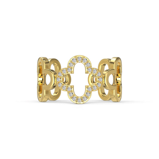 Ring in Form eines vierblättrigen Kleeblatts mit hohlem Design von Pomuse
