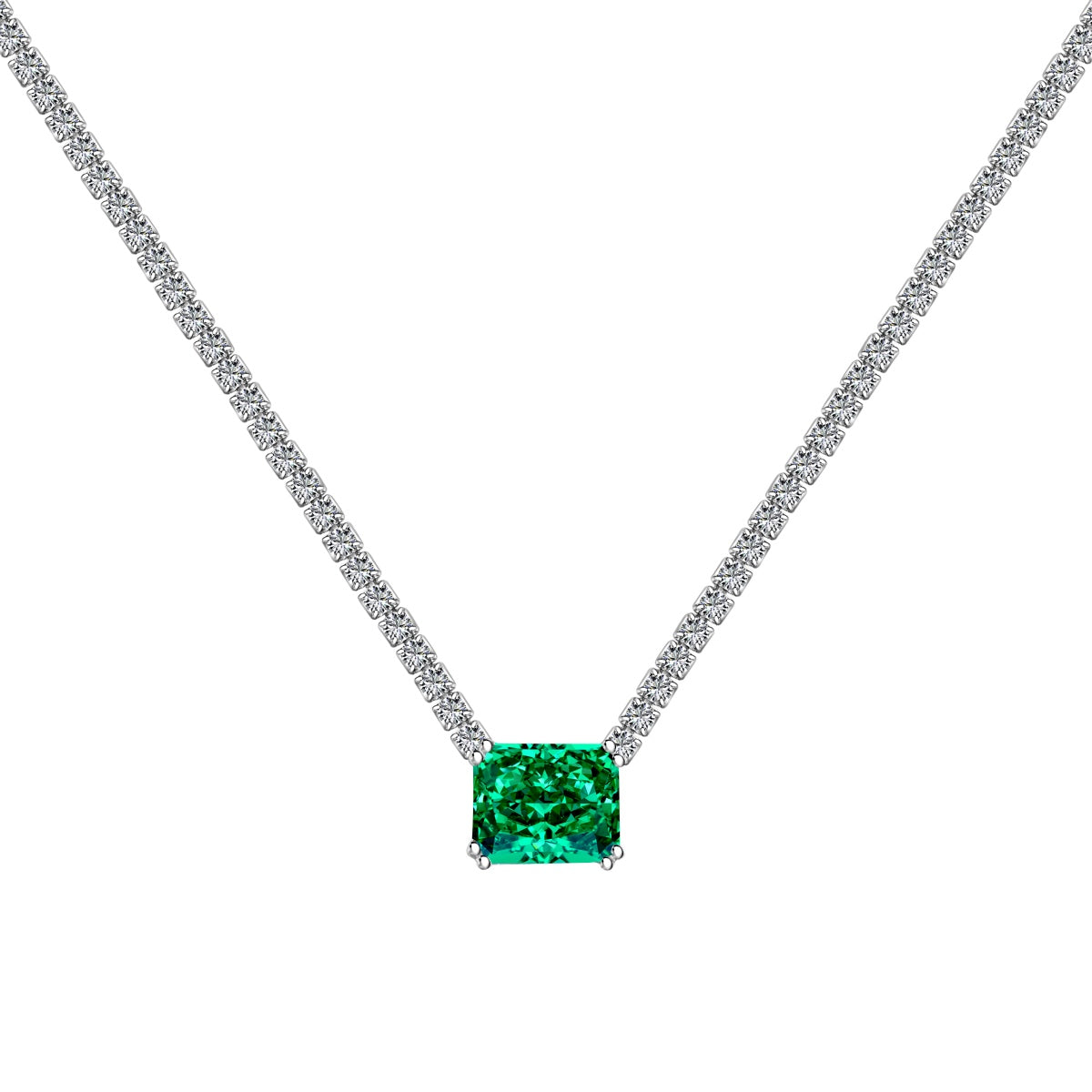 Pomuse 4.0 Carat Elegant Radiant Cut Necklace