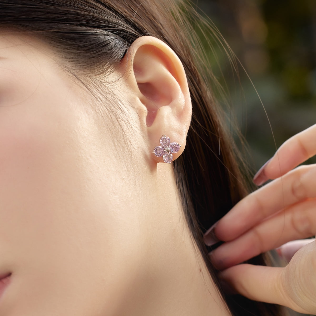 Pomuse Four-Leaf Clover Eight-Pointed Star Earrings
