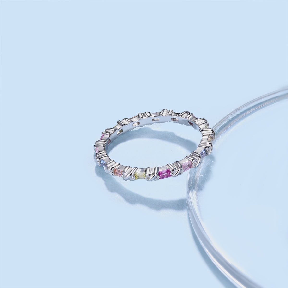 Pomuse Charming Colorful Round Cut Daily Ring
