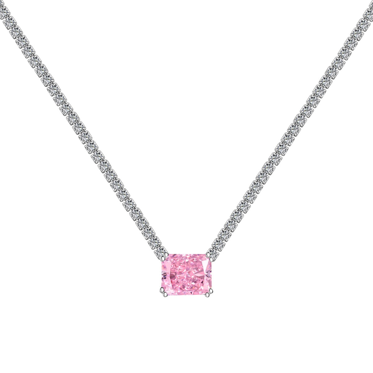 Pomuse 4.0 Carat Elegant Radiant Cut Necklace