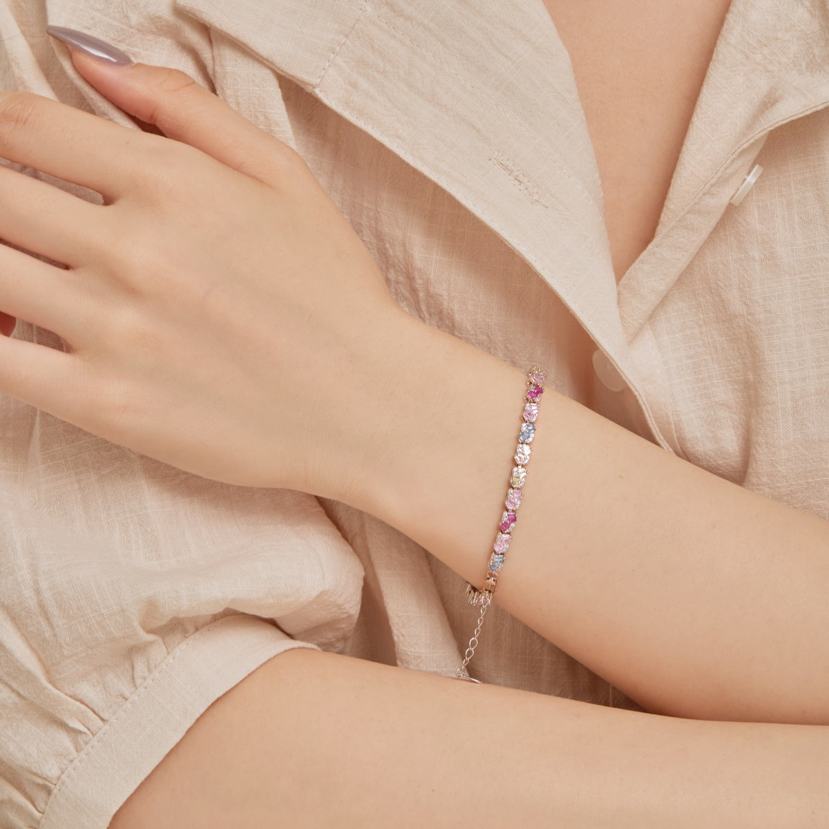 Pomuse Ornate Colorful Flower Shape Party Bracelet