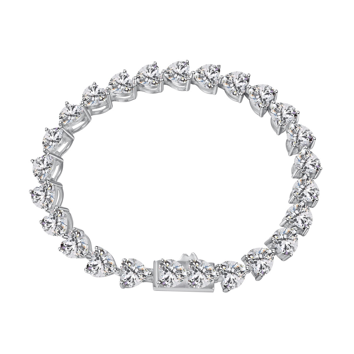 Pomuse 0.75 Carat Elegant Romantic Heart Shape Lover Bracelet
