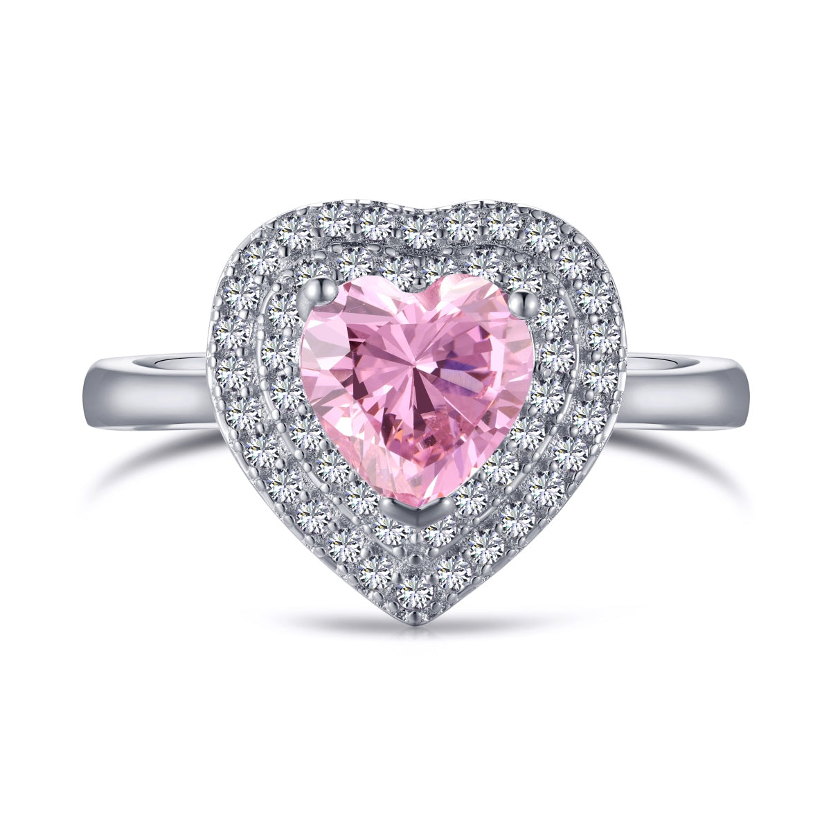 Pomuse Delicate Ebullient Heart Shape Wedding Ring