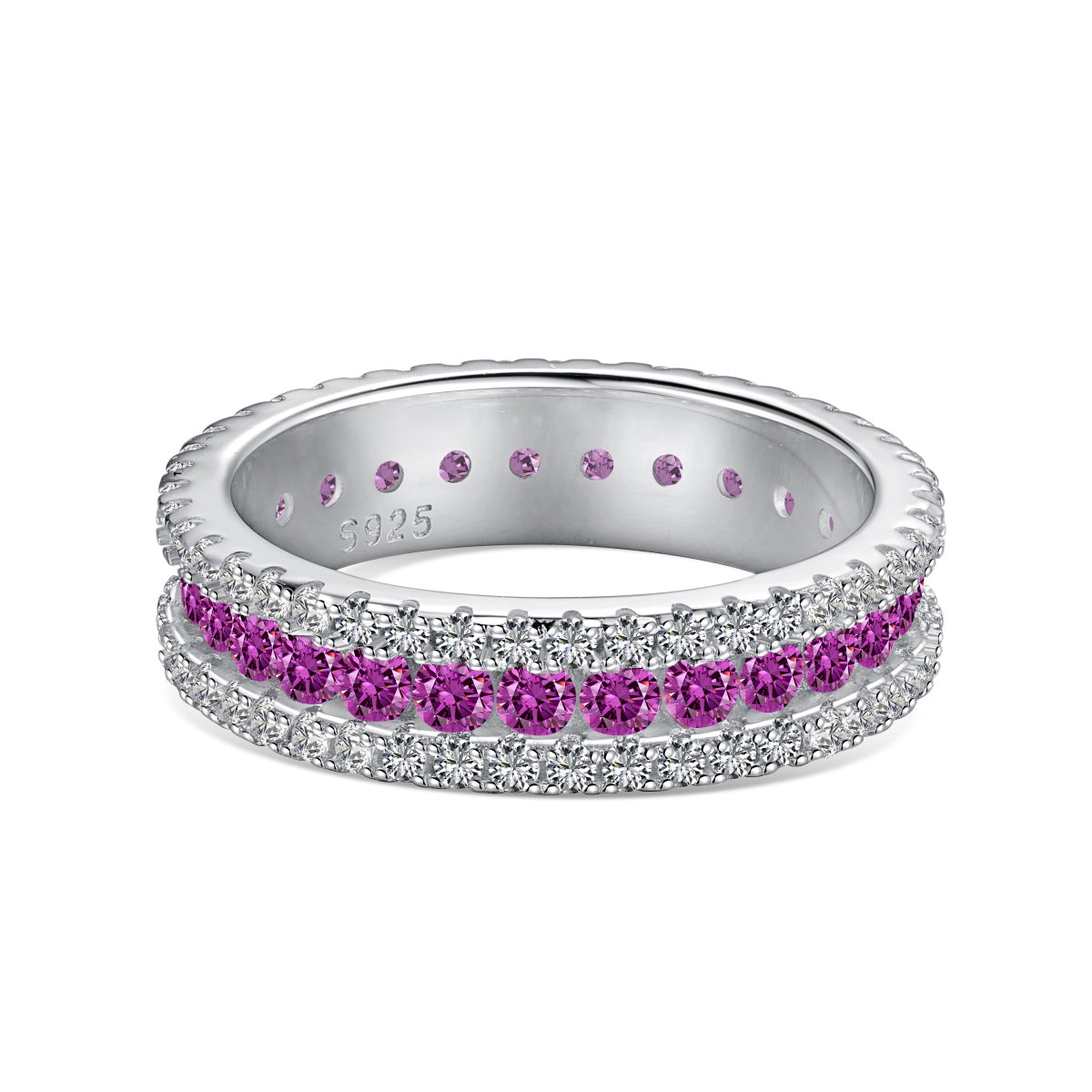Pomuse Delicate Colorful Round Cut Daily Ring