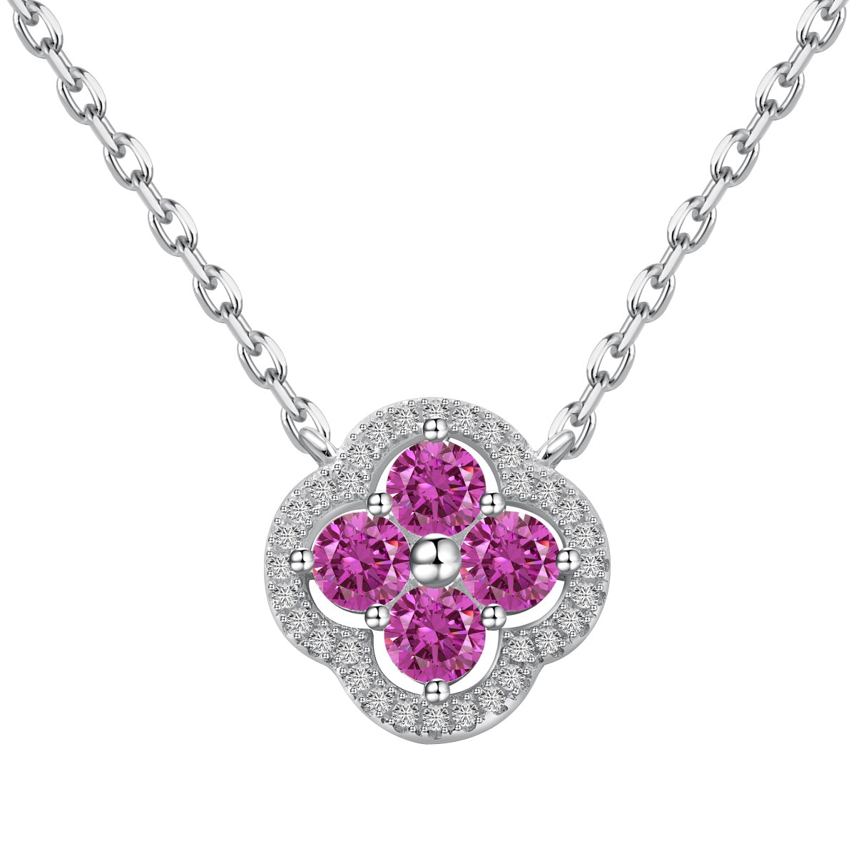 Pomuse – Exquisite Halskette mit vierblättrigem Kleeblatt-Blumendesign