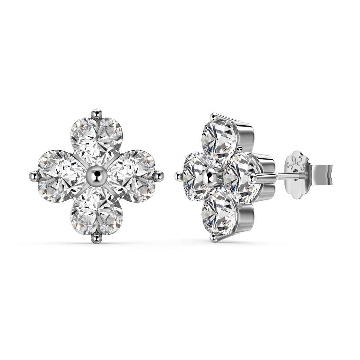 Pomuse Four-Leaf Clover Ball Earrings