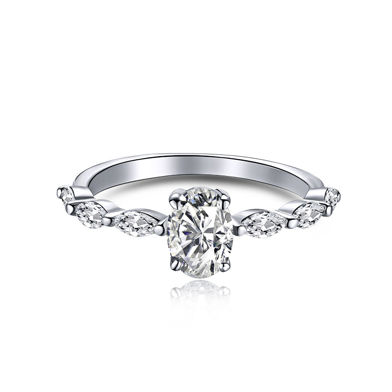 Pomuse 0.75 Carat Luxurious Vibrant Elongated Cushion Cut Daily Ring