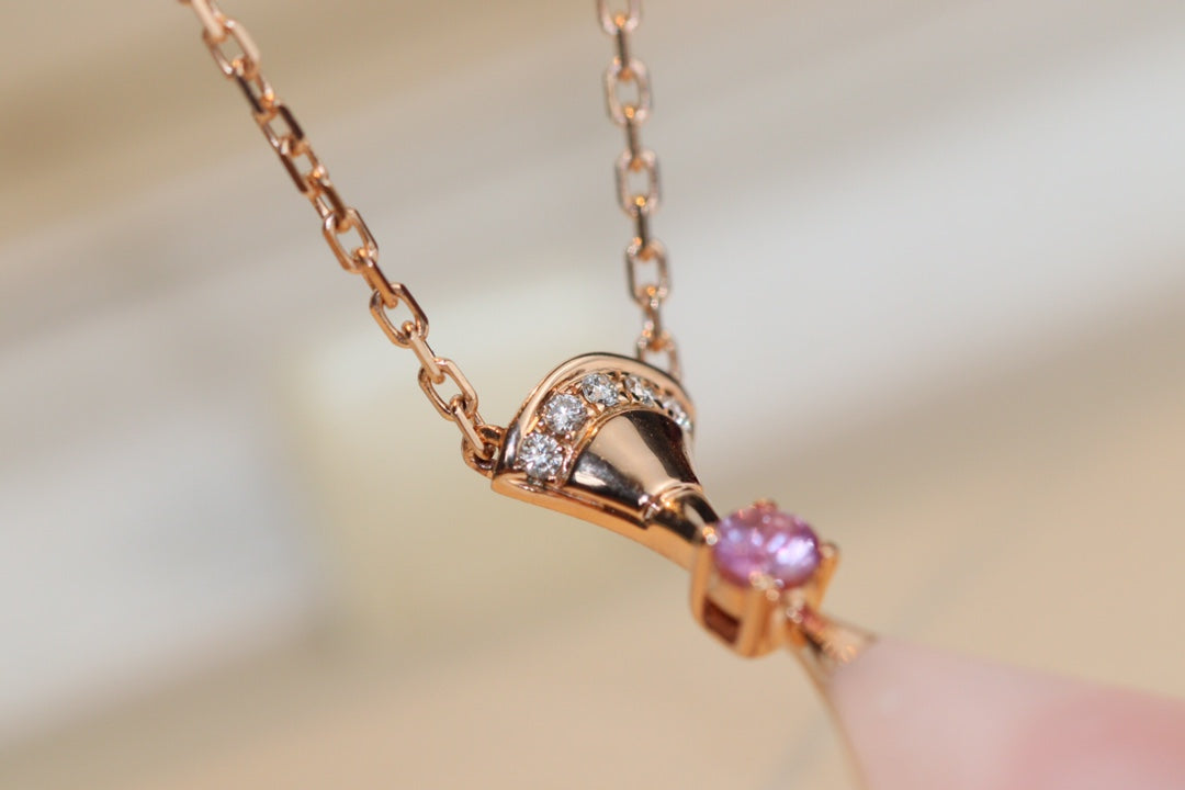 Pomuse DREAM NECKLACE PINK MOP DIAMOND