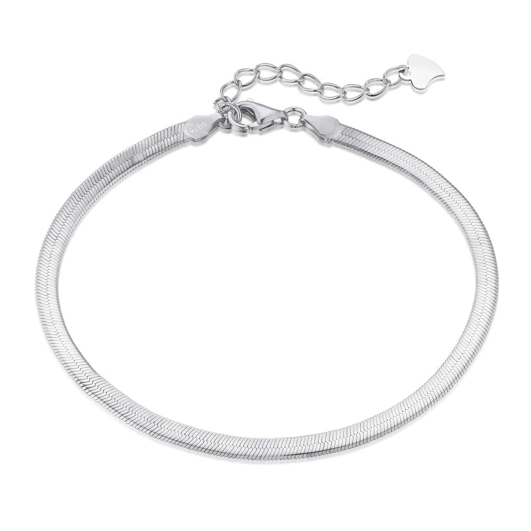 Pomuse Flat Snake Bone Chain Blade Necklace