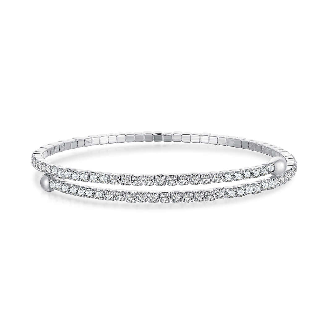 Pomuse Row of Diamonds Round Fashion Bracelet