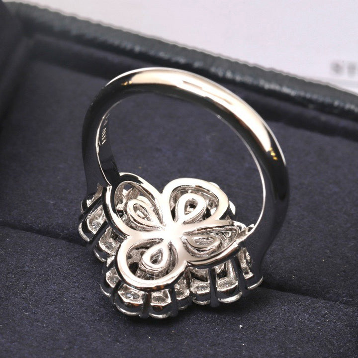 Pomuse LOOP RING VOLLMOTIV DIAMANT 16MM SILBER