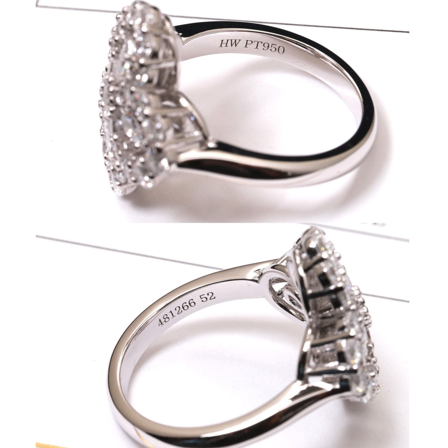 Pomuse LOOP RING VOLLMOTIV DIAMANT 16MM SILBER