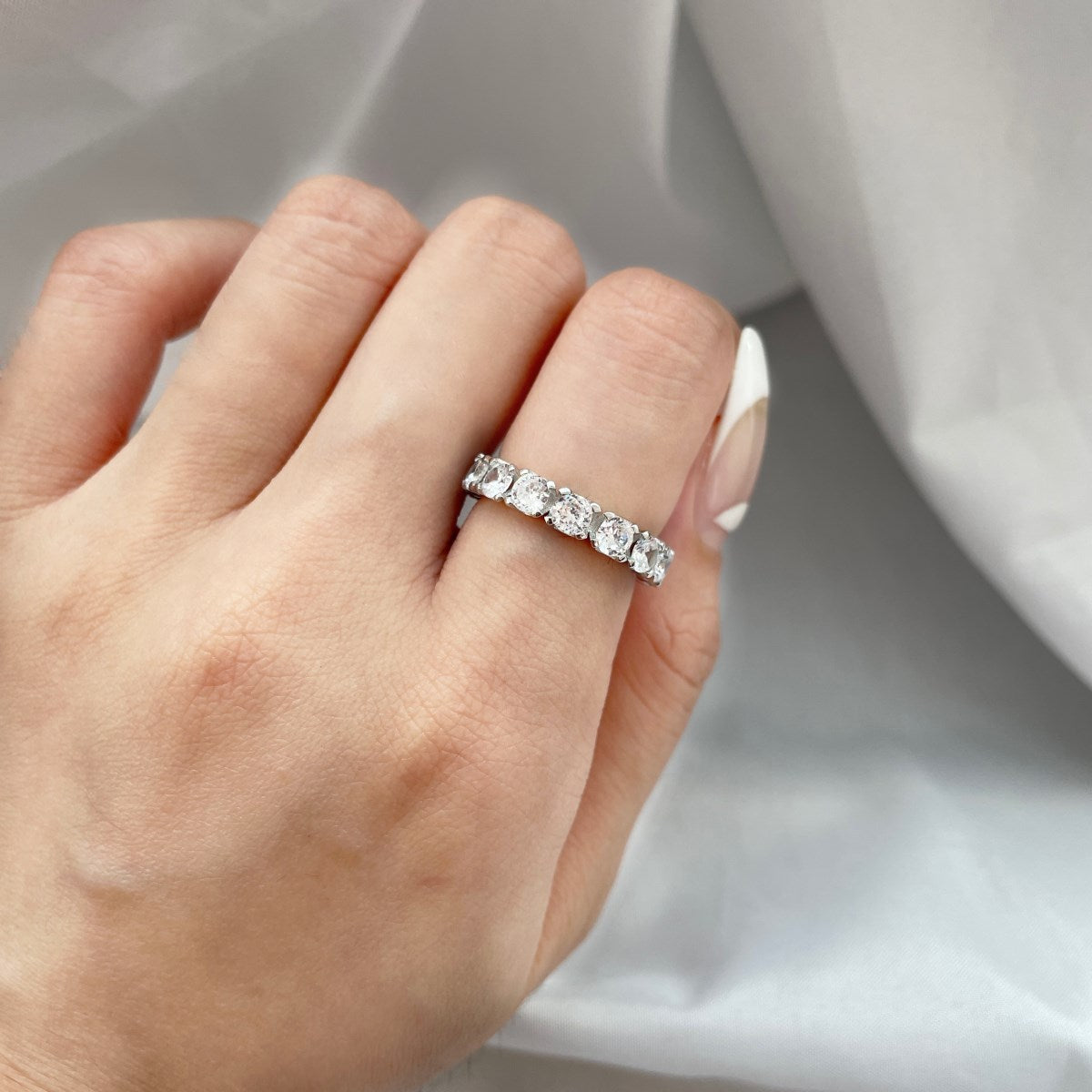 Pomuse Eternity Tennisring mit Rundschliff