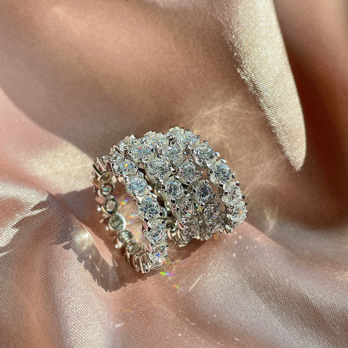 Pomuse Eternity Tennisring mit Rundschliff