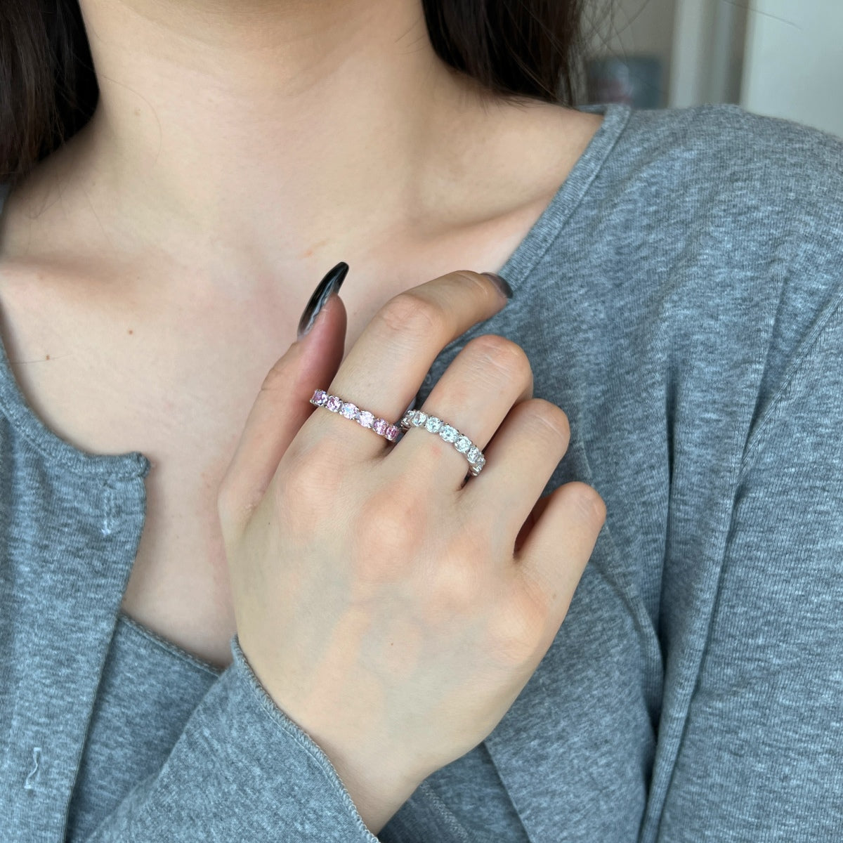 Pomuse Eternity Tennisring mit Rundschliff