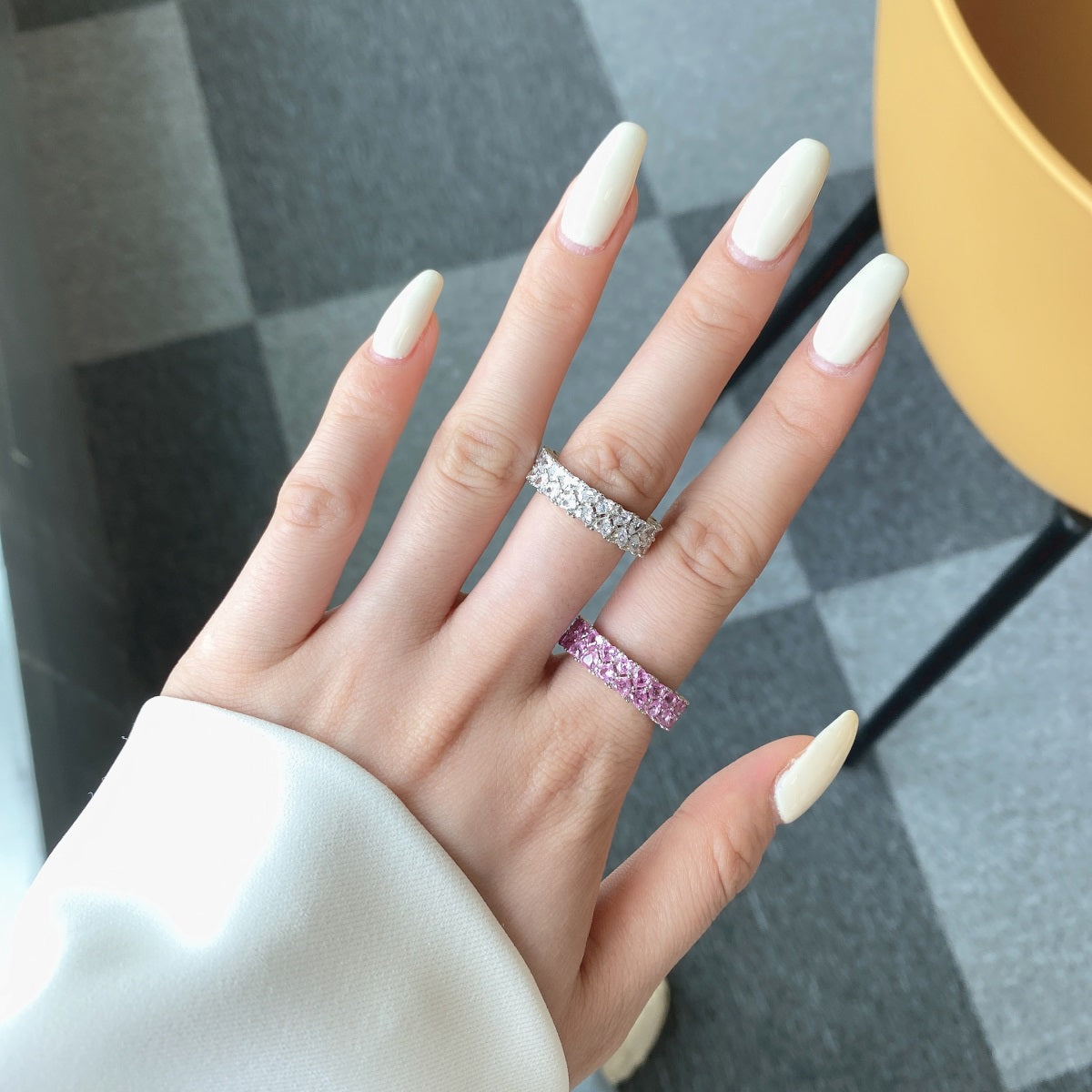 Pomuse Sparkling Full Heart Ring