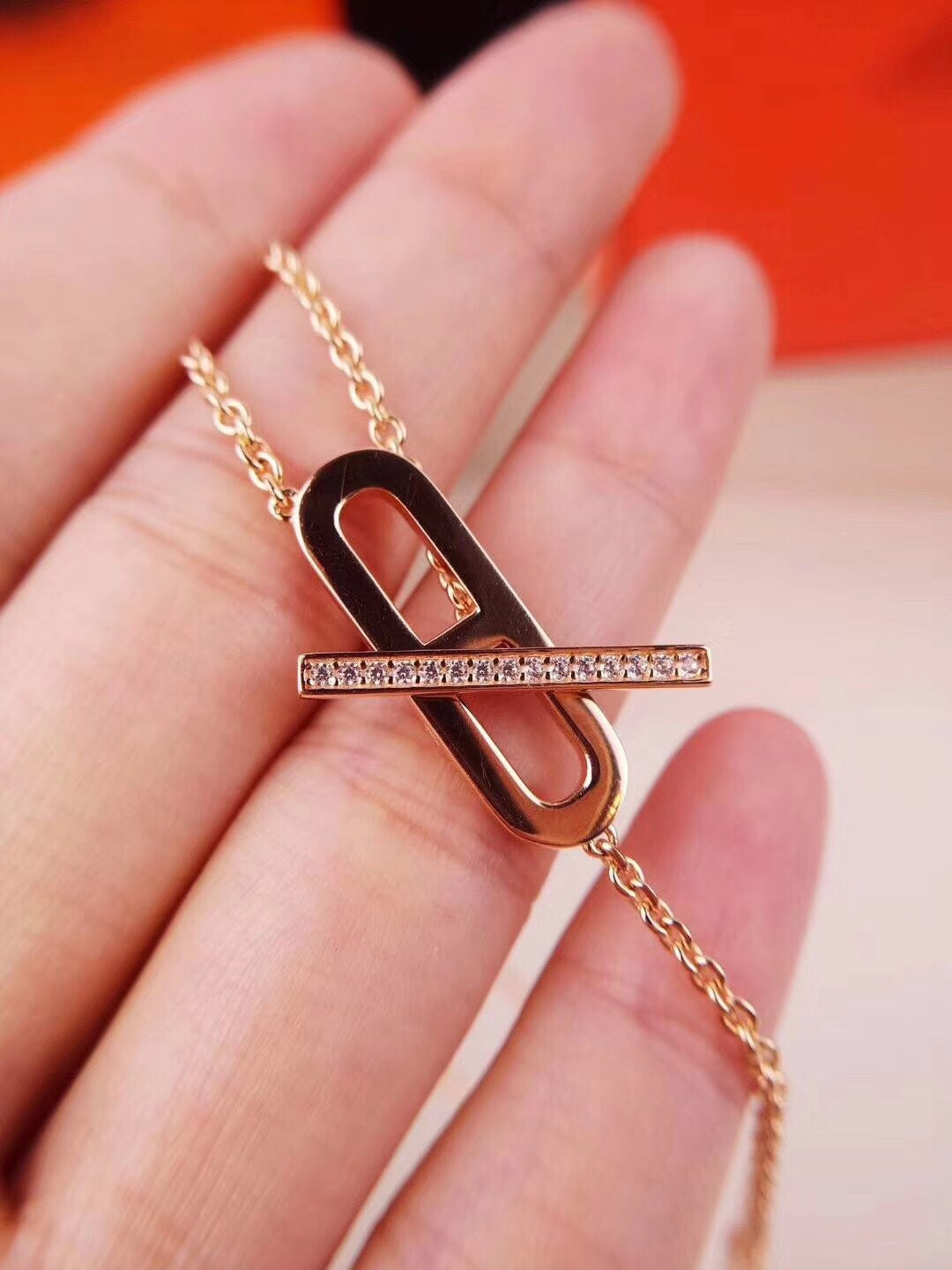 Pomuse HM Halskette Platin Roségold Diamant