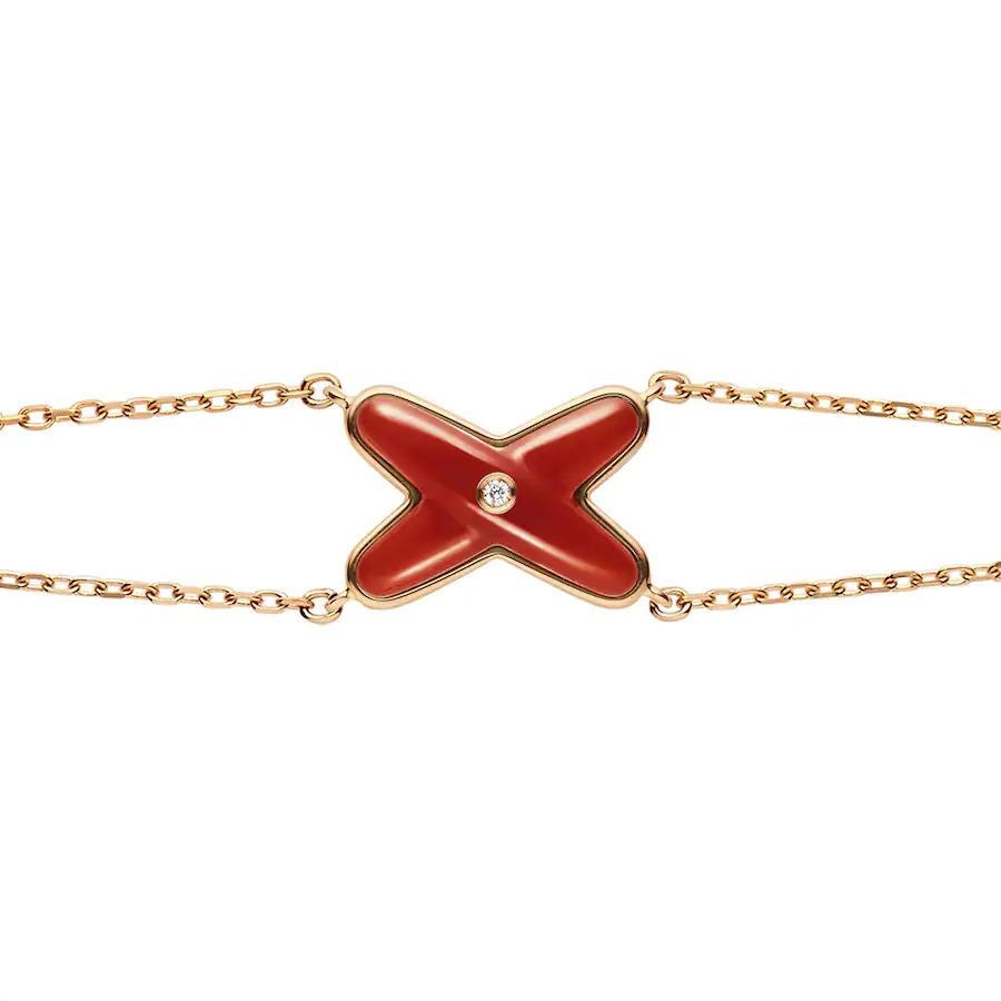Pomuse JEUX ARMBAND KARNEOL ROTGOLD 1 DIAMANT