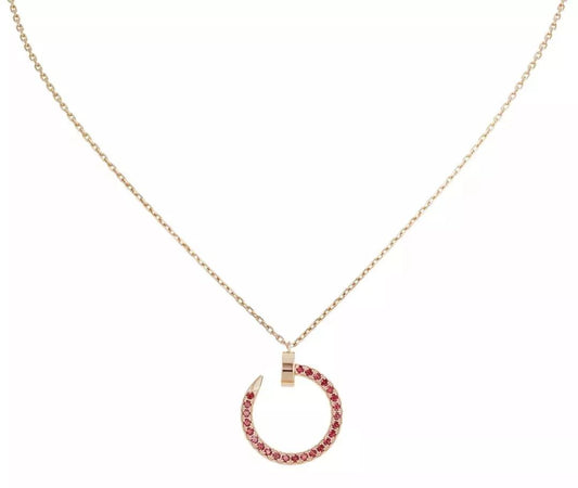 Pomuse JUSTE HALSKETTE GOLD ROTE DIAMANTEN