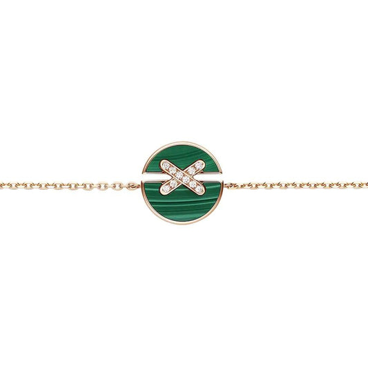 Pomuse JEUX DE ARMBAND MALACHIT ROSA GOLD DIAMANTEN