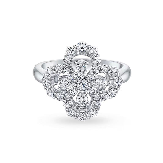 Pomuse LOOP RING VOLLMOTIV DIAMANT 16MM SILBER