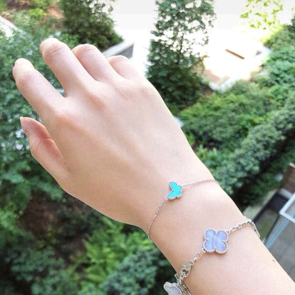 Pomuse BUTTERFLY TURQUOISE BUTTERFLY BRACELET SILVER