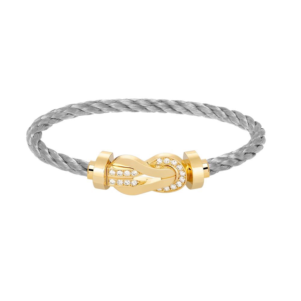 Pomuse CHANCE LARGE 8 FIGURE BUCKLE HALF DIAMOND BRACELET GOLD