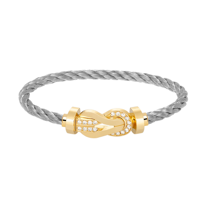 Pomuse CHANCE LARGE 8 FIGURE BUCKLE HALF DIAMOND BRACELET GOLD