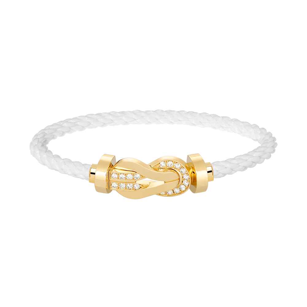Pomuse CHANCE LARGE 8 FIGURE BUCKLE HALF DIAMOND BRACELET GOLD