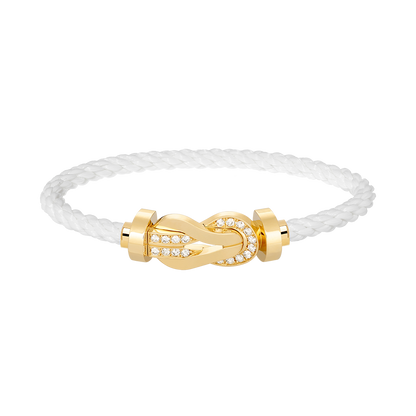 Pomuse CHANCE LARGE 8 FIGURE BUCKLE HALF DIAMOND BRACELET GOLD