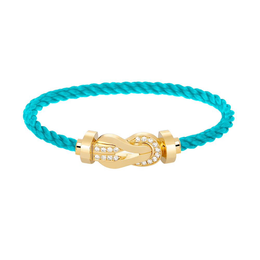 Pomuse CHANCE LARGE 8 FIGURE BUCKLE HALF DIAMOND BRACELET GOLD