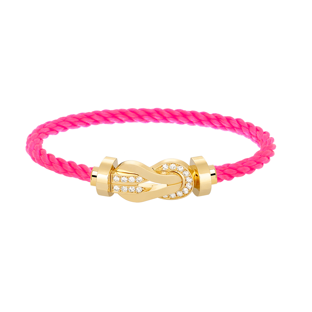 Pomuse CHANCE LARGE 8 FIGURE BUCKLE HALF DIAMOND BRACELET GOLD