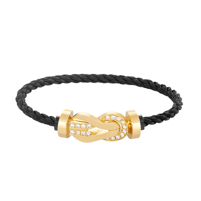 Pomuse CHANCE LARGE 8 FIGURE BUCKLE HALF DIAMOND BRACELET GOLD