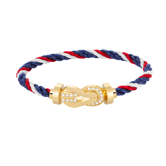 Pomuse CHANCE LARGE 8 FIGURE BUCKLE HALF DIAMOND BRACELET GOLD