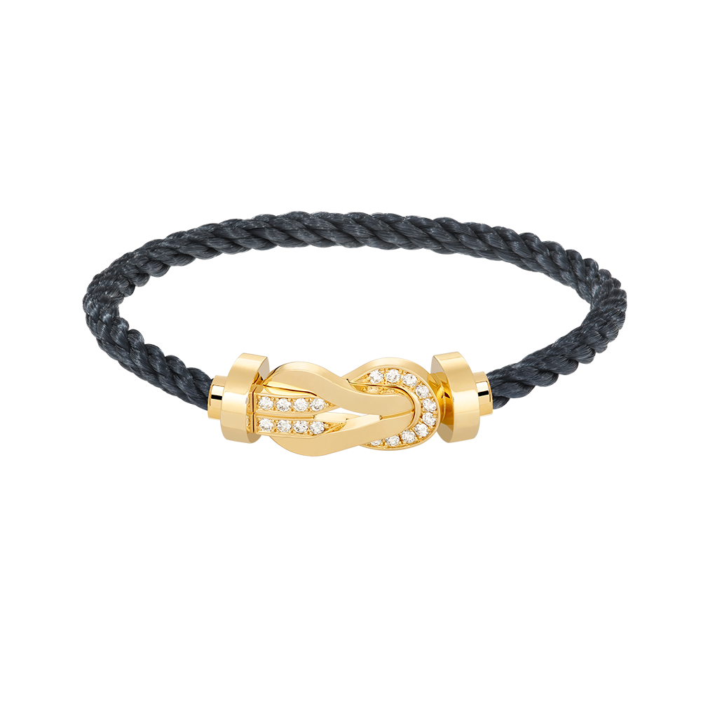 Pomuse CHANCE LARGE 8 FIGURE BUCKLE HALF DIAMOND BRACELET GOLD