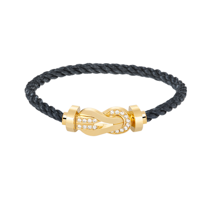 Pomuse CHANCE LARGE 8 FIGURE BUCKLE HALF DIAMOND BRACELET GOLD
