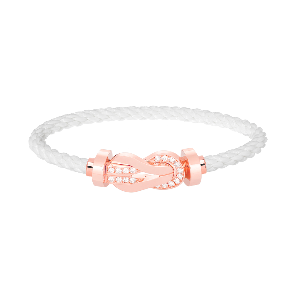 Pomuse CHANCE LARGE 8 FIGURE BUCKLE HALF DIAMOND BRACELET ROSE GOLD