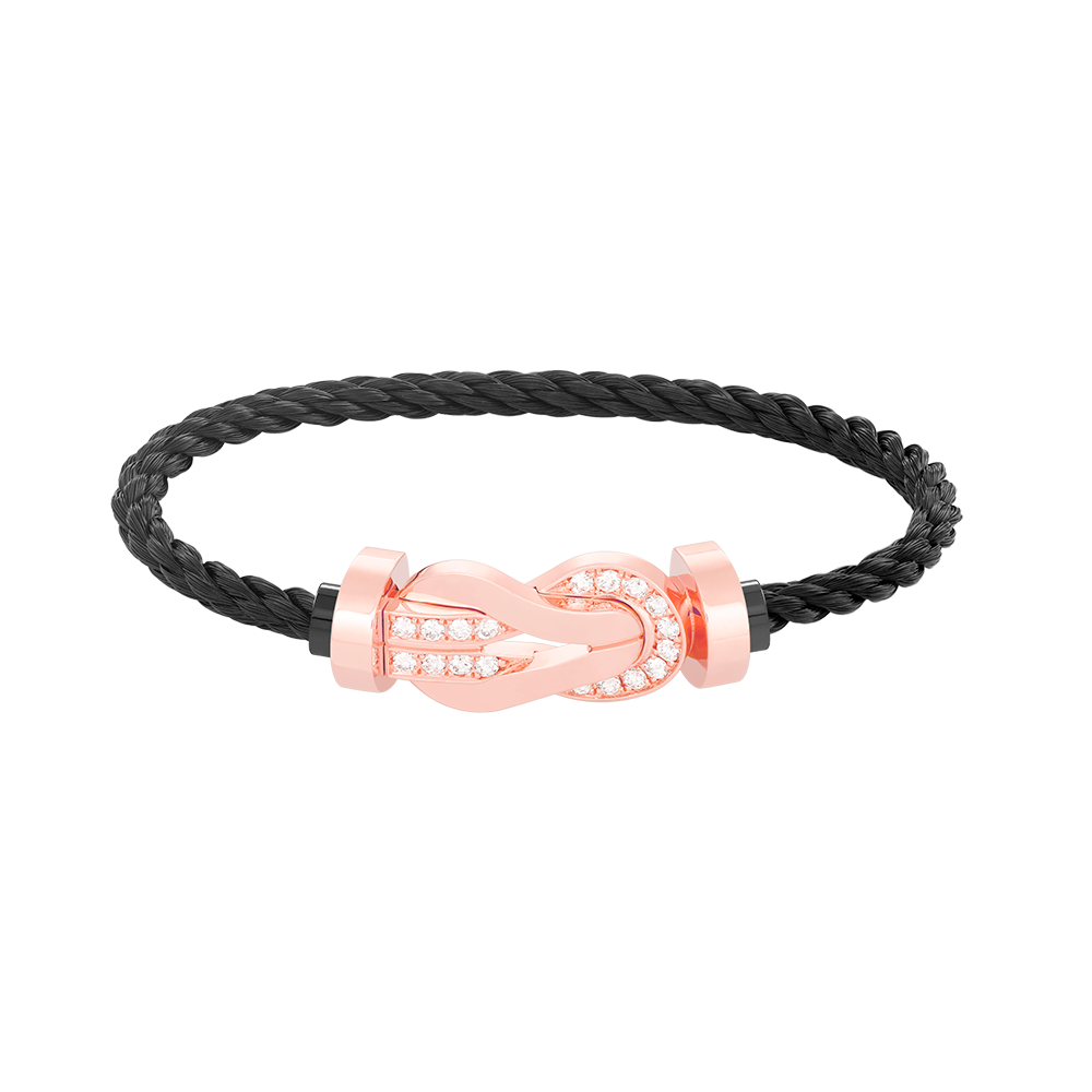 Pomuse CHANCE LARGE 8 FIGURE BUCKLE HALF DIAMOND BRACELET ROSE GOLD