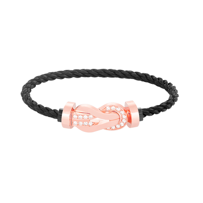 Pomuse CHANCE LARGE 8 FIGURE BUCKLE HALF DIAMOND BRACELET ROSE GOLD