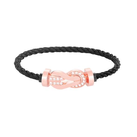 Pomuse CHANCE LARGE 8 FIGURE BUCKLE HALF DIAMOND BRACELET ROSE GOLD